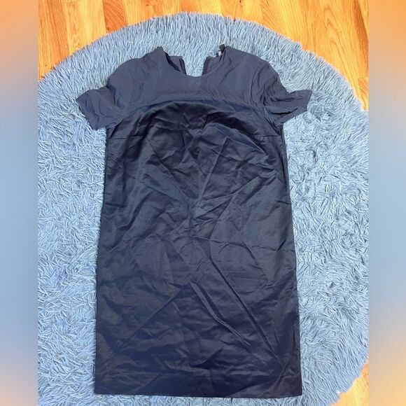 Cos Navy Silk Cotton Shift Dress Size 10 - Picture 1 of 5
